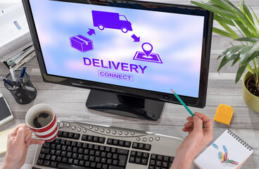 Delivery concept on a computer