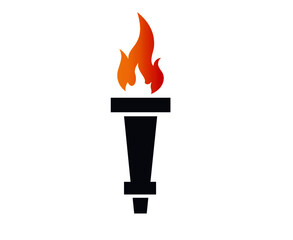 torch icon flame vector illustration abstract design with Background White
