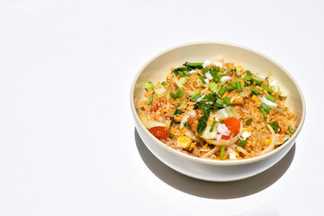 home made fried rice with copy space