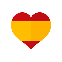 Heart symbol, flag of Spain, vector illustration