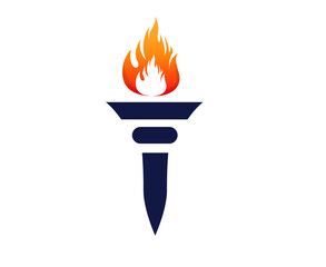 torch Blue symbol illustration abstract design on White Background
