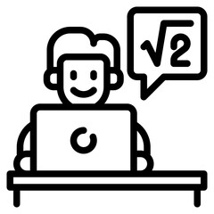 elearning outline style icon
