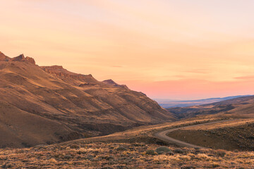 Sunrise and sunset scenery, majestic mountain peaks. Torres del Paine National Park, a popular travel destination in Chile. The stunning natural scenery of South America.