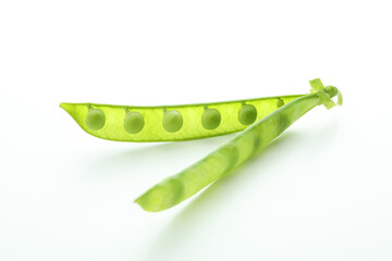 Tasty fresh green pea on white background