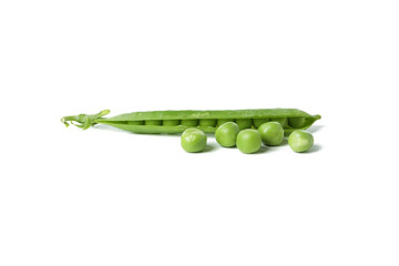 Fresh green pea isolated on white background