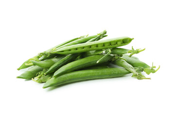 Fresh green pea isolated on white background