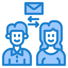 mail blue style icon