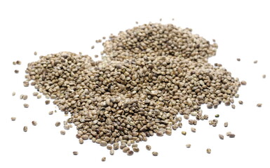 Chia seeds pile isolated on white background