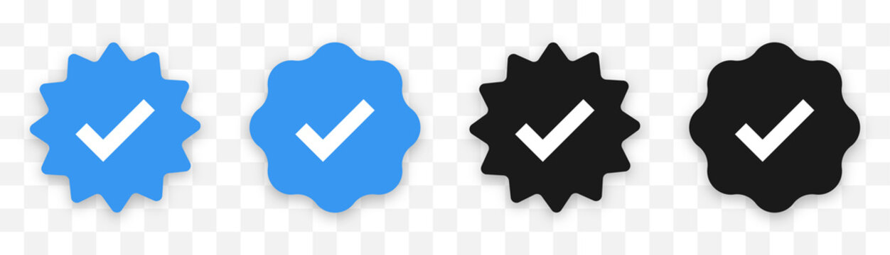 Premium Vector  Verified account icon, social media verify blue tick,  official icon