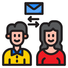 mail color line style icon