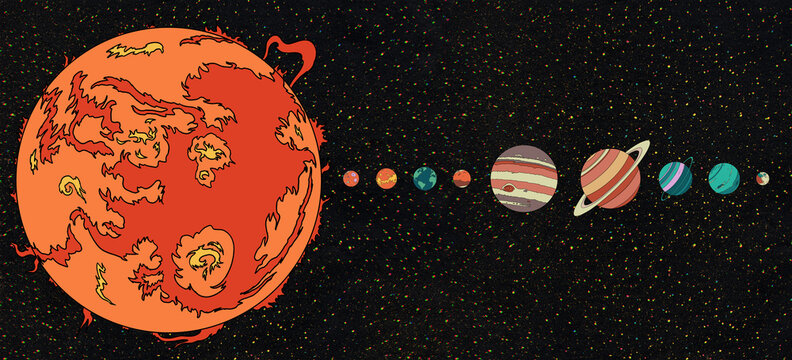 Sun And Planets Illustration