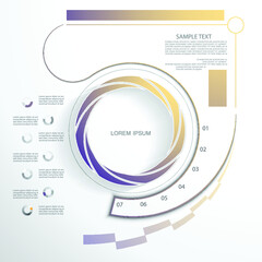 Design for business data visualization, cover layout and infographic