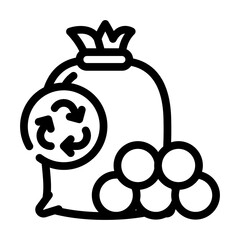 drying balls zero waste line icon vector. drying balls zero waste sign. isolated contour symbol black illustration