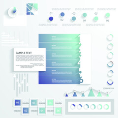 Design for business data visualization, cover layout and infographic