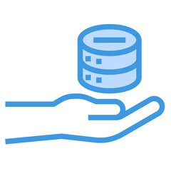 Data Sharing blue line icon
