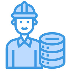 Engineer blue line icon