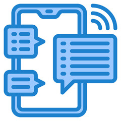 message blue style icon