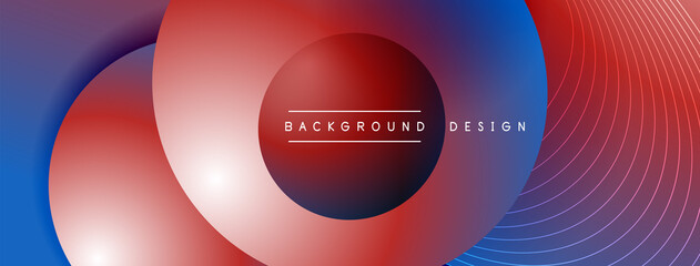 Gradient circles with shadows. Vector techno abstract background. Modern overlapping forms wallpaper background, design template