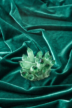 Magic mineral green ore crystals