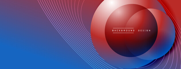 Gradient circles with shadows. Vector techno abstract background. Modern overlapping forms wallpaper background, design template