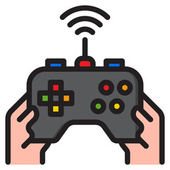 joy stick color line style icon