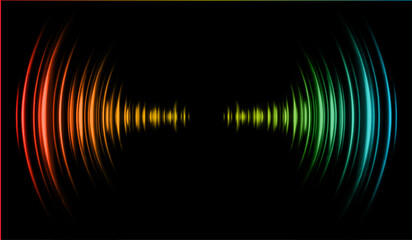 Sound waves oscillating dark light