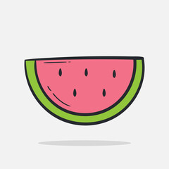 hand drawn watermelon icon Design Template. Illustration vector graphic. doodle watermelon print. hand drawn fruits .Perfect for design elements for decorations, organic food pattern.