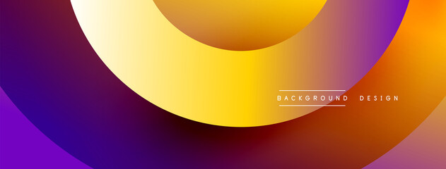 Abstract overlapping lines and circles geometric background with gradient colors