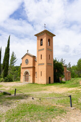 Fototapeta na wymiar Landscape of the church of Sant Pere de Viladecavalls, Vila-seca