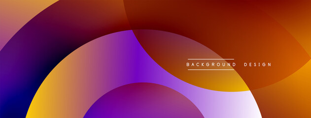 Abstract overlapping lines and circles geometric background with gradient colors