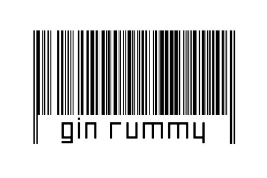 Barcode On White Background With Inscription Gin Rummy Below