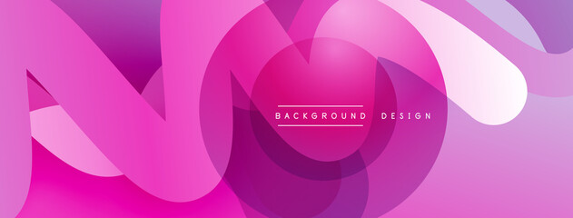 Abstract overlapping lines and circles geometric background with gradient colors
