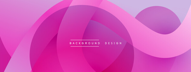 Abstract overlapping lines and circles geometric background with gradient colors