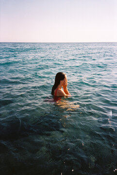 Woman in the sea