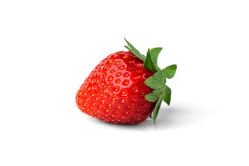 Ripe strawberry isolated on white background.
