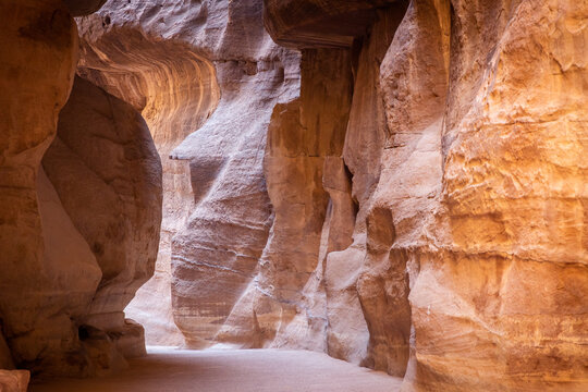 Scenic view of Limestone rock in Wadi Musa, Petra, Jordan.