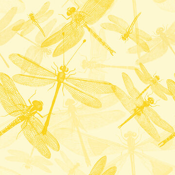Dragonflies pattern in yellow