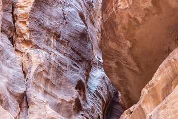 Scenic view of Limestone rock in Wadi Musa, Petra, Jordan.