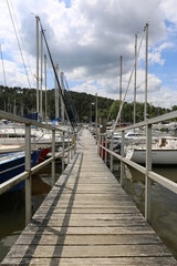 Fototapeta premium Port of Folleux in Brittany, France, Landscape and Boats, June 2021