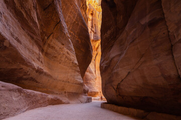 Scenic view of Limestone rock in Wadi Musa, Petra, Jordan. © atdr