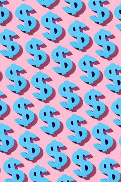 blue dollar signs mosaic