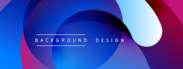 Abstract overlapping lines and circles geometric background with gradient colors