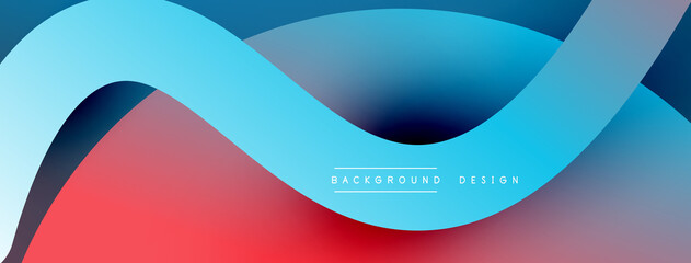 Abstract overlapping lines and circles geometric background with gradient colors
