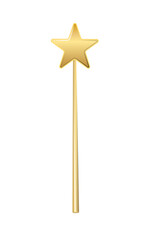 Vector illustration of miracle magical stick with sparkle isolated on transparent background. magic wand suspended in thin air with a drop shadow and clipping path