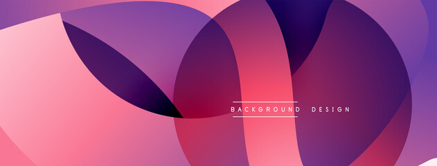 Abstract overlapping lines and circles geometric background with gradient colors