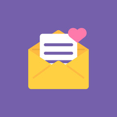 love letter icon concept illustration. order offers or subscriptions. envelope and love symbol. food or cake. breakfast .flat cartoon style. vector design elements