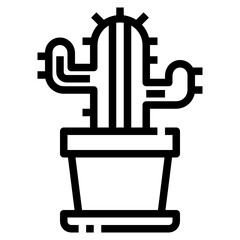 cactus line icon