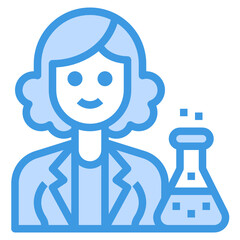 Chemist blue line icon