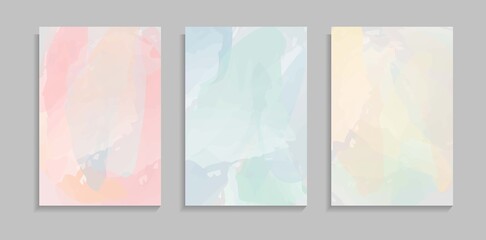 Set Of Abstract Colorful Watercolor Texture Background. Can Be Used For Cover, Banner, Wallpaper Or Card Template.