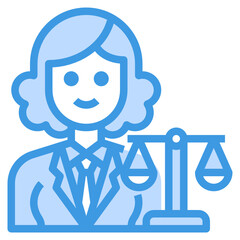 Lawyer blue line icon